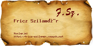 Fricz Szilamér névjegykártya